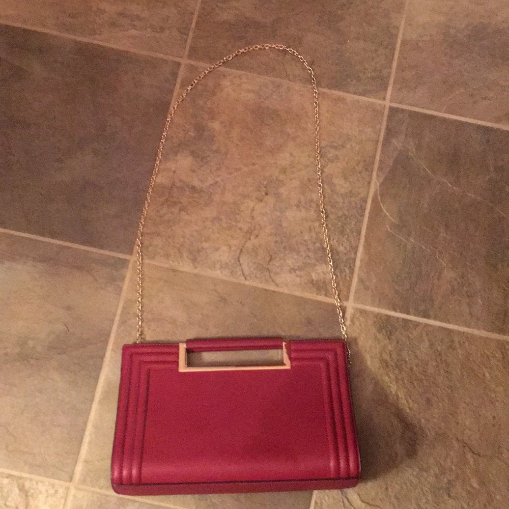 Melie Bianco red leather handbag/shoulder bag